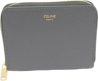 Celine Pre-owned Wallets, female, Gray, Size: ONE SIZE Pre-owned Leather Wallet