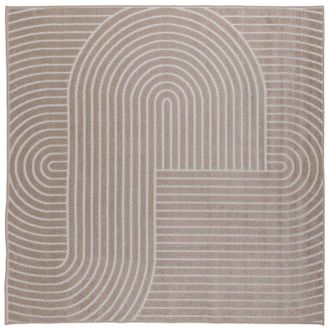 vidaXL Alfombras De &Aacute;rea Cuadrado Palmeras Beige 120 X 120 Cm Vidaxl