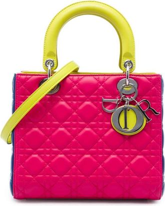 Dior Pre-owned Dior Medium Tricolor Lambskin Cannage Lady Dior Ladies 19QAKCAPOP0XJGY7