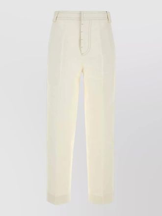 Ami cotton baggy trousers belt loops back pockets