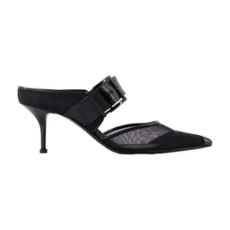 Alexander McQueen Buckle-Strap Leather Pump - Black