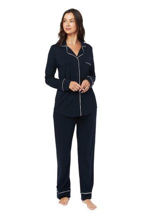 The Cats Pajamas Pima Knit Pajama Set in Midnight at Nordstrom, Size 3X-Large