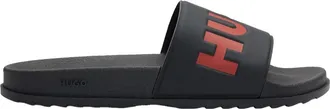 HUGO BOSS Hugo Heren-slippers met open teen (Zwart)