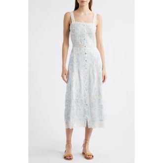 LoveShackFancy Judalon Lace A-Line Dress in Blue Cove at Nordstrom, Size 2