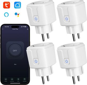 OEM Conjunto De 4 Enchufes Inteligentes Wifi, Enchufes Est&aacute;ndar Europeos, 16 A, Medici&oacute;n Y Control Del Consumo De Energ&iacute;a, Y Control Remoto A Trav&eacute;s Del S