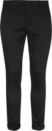 Dondup Cotton Blend Roll-Up Broek - Heren - Slim Fit Broeken - Zwart - W36 - Katoen - Broeken