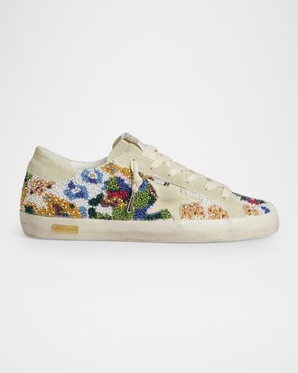 Golden Goose Super-Star Suede Beaded Low-Top Sneakers