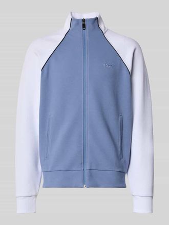 HUGO BOSS Regular Fit Sweatjacke aus Baumwoll-Mix Modell JOIN SKAZ in Blau, Gr&ouml;&szlig;e XXXL