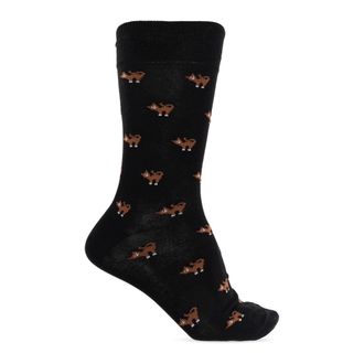Paul Smith Kattenthematische sokken - Heren - Sokken - Zwart - ONE Size - Katoen - Ondergoed