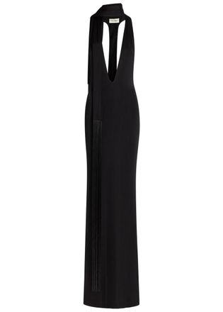 New Arrivals Olympia Scarf-effect Stretch-jersey Maxi Dress - Black - 40 (UK12 / M)