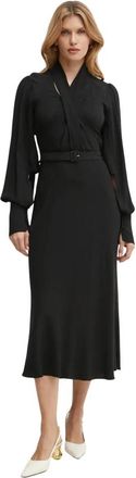 Patou Maxi-jurk met Draping - Dames - Casual kleedjes - Zwart - XS - Kleedjes