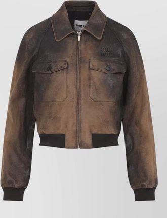 Miu Miu jacket buttoned pockets ribbed cuffs structured hem