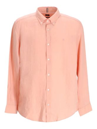 BOSS Camicia a maniche lunghe in lino - Rosa