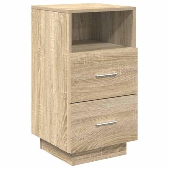 Berkfield Home Bedside Cabinet with 2 Drawers Sonoma Oak 36x36x68 cm in Brown | Size: 36 x 36 x 68 cm