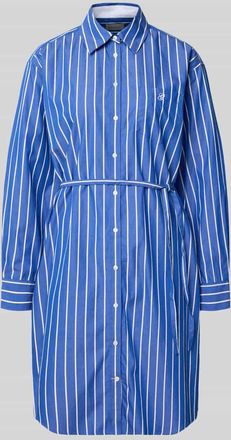 GANT Knielanges Hemdblusenkleid mit Bindeg&uuml;rtel in Royal, Gr&ouml;&szlig;e 34