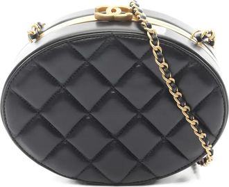 Chanel 2021s Matelass&eacute; clutch met ketting - Zwart