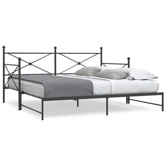 Berkfield Home Daybed with Trundle without Mattress Black 100x200 cm Steel