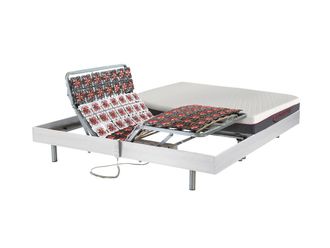 Vente-Unique Letto relax elettrico sole sospensioni Materasso memory Motori OKIN 2 x 90 x 200 cm Bianco - ATRIDE di DREAMEA
