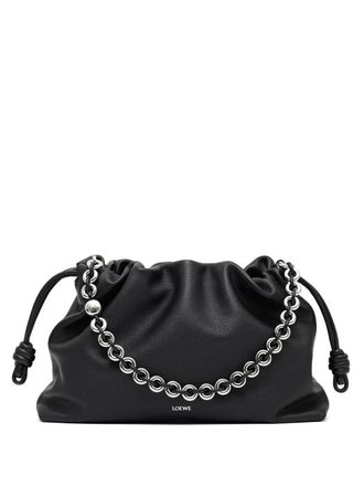 Loewe Large Flamenco chain-strap bucket bag - women - Lambskin - One Size - Black