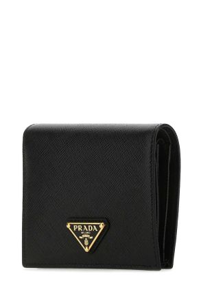 Prada Womens Black Leather Wallet F0002 Vitello Portafogli