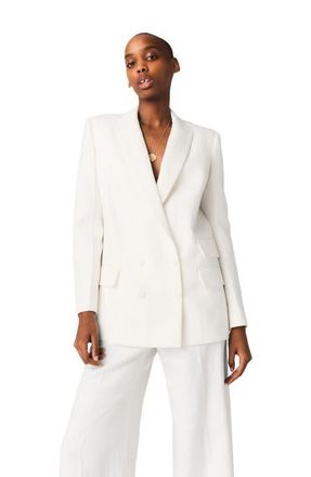 Maje Double-breasted suit jacket in White at Nordstrom, Size 38 Eu