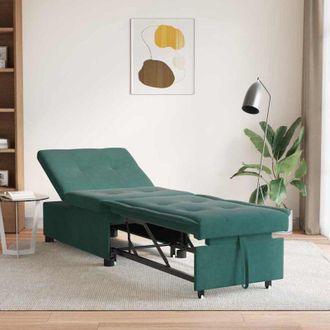 vidaXL Sof&aacute; Cama Verde Oscuro 67 X 194 X 38 Cm Terciopelo Vidaxl