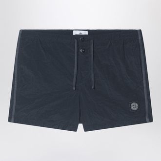 Stone Island Navy blue nylon swim shorts