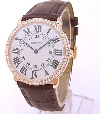 Cartier Pre-owned Cartier Ronde Louis Cartier GMT Diamond Silver Dial Ladies Watch WR000651