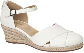 Easy Street Coast Espadrille Wedge Sandal in White Linen Embossed at Nordstrom Rack, Size 9.5