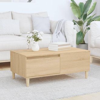 vidaXL Vidaxl - Mesa De Centro Madera Contrachapada Roble Sonoma 90x50x36,5 Cm