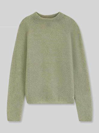 HUGO BOSS Relaxed Fit Pullover aus Woll-Mix mit Stehkragen in Lind, Gr&ouml;&szlig;e XXL