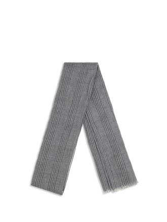 Brunello Cucinelli Womens Linen Scarf With Lurex Details Grigio+argento Linen; Viscose; Polyester Scarfs