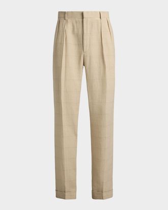 Ralph Lauren Purple Label Men & apos;s Glenn Hand-Tailored Windowpane Trouser