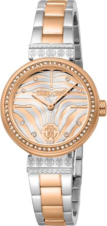 Roberto Cavalli Womens Women Stainless Steel Two Tone Silver & Rose Gold Color Watch - One Size
