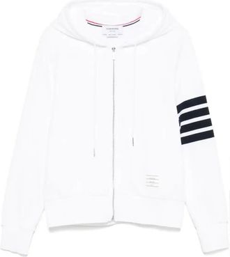 Thom Browne 4-Bar Stripe Zip-Up Hoodie - Mens - Cotton