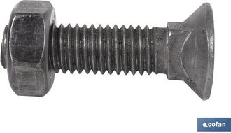 cofan Cofan Din 608/934 C- 6.8 M-10x50 Pulido Caja 100 Unid., Tornillo De Arado Din 608 De Cabeza Avellanada Y Cuello Cuadrado Especial Para El Montaje De R