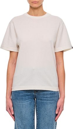 Extreme Cashmere Cotton-Cashmere Blend T-Shirt with Striped Hem Detail