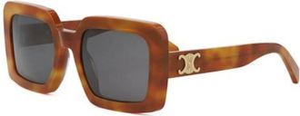 Celine Celine - Authentieke Triomphe Bril met Topkwaliteit - Dames - Accessoires - Bruin - Maat: 56 MM