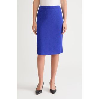 Ming Wang Tonal Straight Knit Skirt in Sapphire Sea at Nordstrom, Size Large P