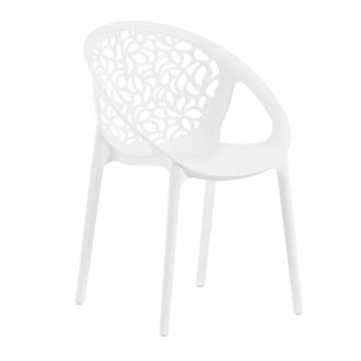 Siediti Fuori e Dentro Set de 6 sillas apilables de resina reforzada blancas