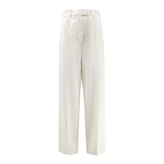 Givenchy Double Pleat Trousers - female - Givenchy - Wide Trousers - White - XS - Trousers