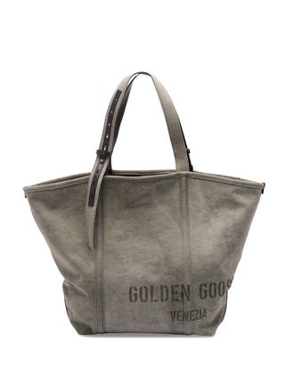 Golden Goose 24.7 Ew Canvas Shopping Bag With Print