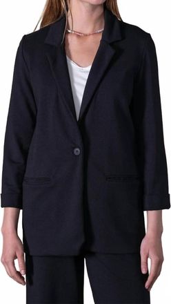 Anonym Apparel Leonie Boyfriend French Terry Blazer In Noir