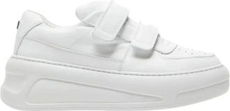 Acne Studios Sneakers, female, White, 7 UK, White Leather Velcro Trainers Face Detail