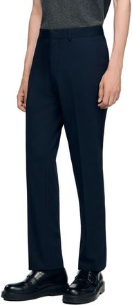 Sandro Wide-leg suit trousers in Navy Blue at Nordstrom, Size 44 X 33 Eu