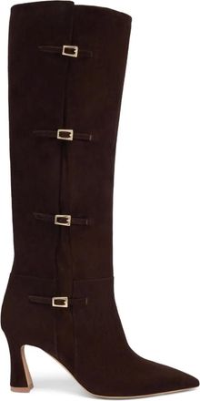 Malone Souliers 70 mm Nolan suède knielaarzen met gespdetail - Bruin