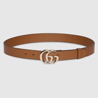 Gucci GG Marmont Thin Belt, Brown, Leather