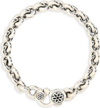 Good Art Hlywd Mens Fin Link Sterling Silver Bracelet at Nordstrom, Size 18