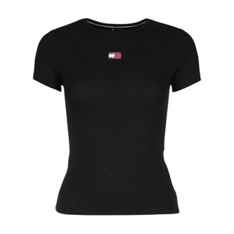 Tommy Jeans Dames, Tops, Zwart, Maat: 2XS Katoen