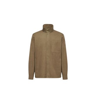 Moncler Moncler Leather Logo Cotton Jacket, Men, Green, Size: Xl